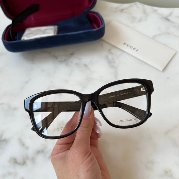NEW Gucci GG1340O Black Square Logo Eyeglasses Frames - Picture 3 of 8